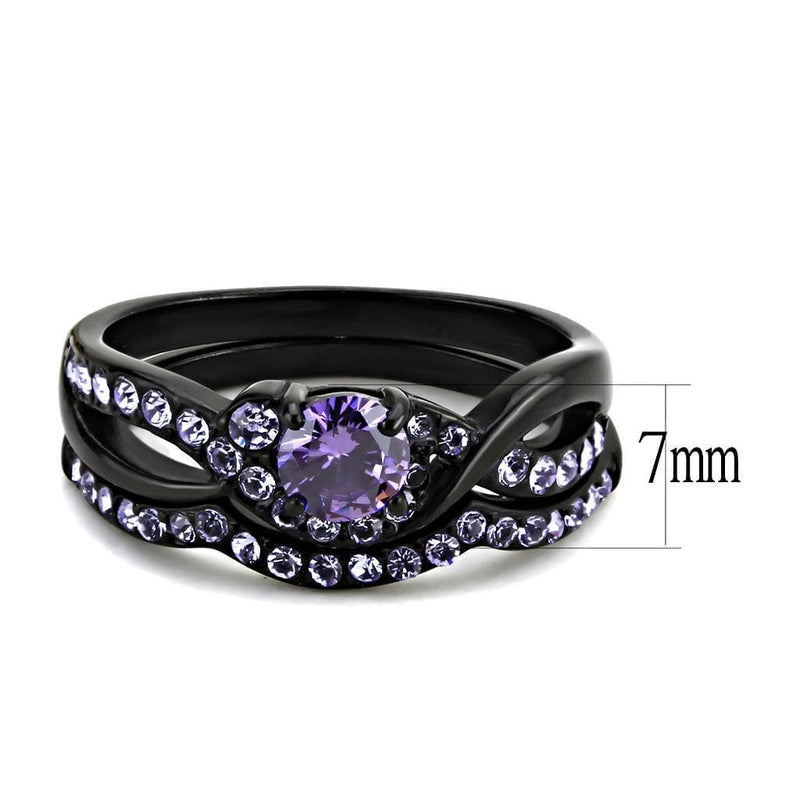 Rings For Women TK3560 Black - Stainless Steel Ring with AAA Grade CZ