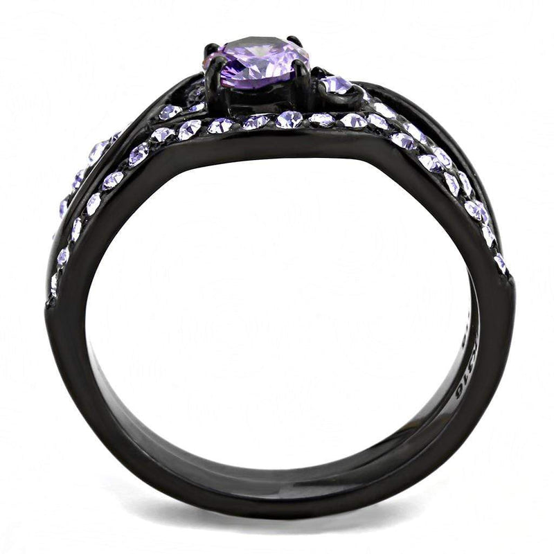 Rings For Women TK3560 Black - Stainless Steel Ring with AAA Grade CZ