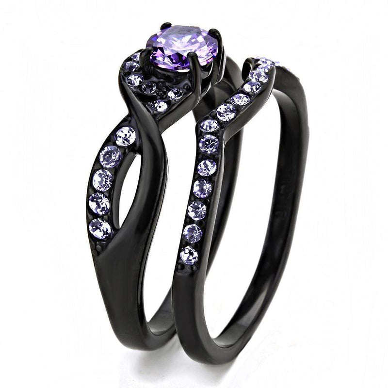 Rings For Women TK3560 Black - Stainless Steel Ring with AAA Grade CZ