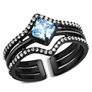 Rings For Women TK3562 Black - Stainless Steel Ring with AAA Grade CZ