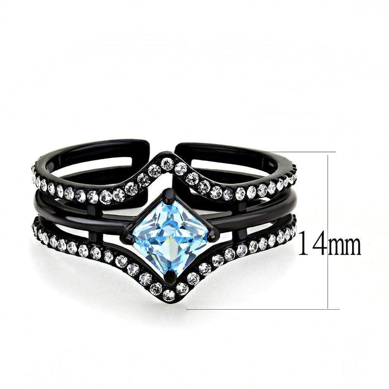 Rings For Women TK3562 Black - Stainless Steel Ring with AAA Grade CZ