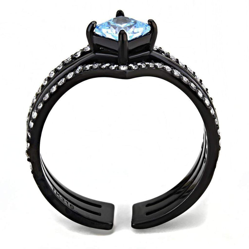 Rings For Women TK3562 Black - Stainless Steel Ring with AAA Grade CZ