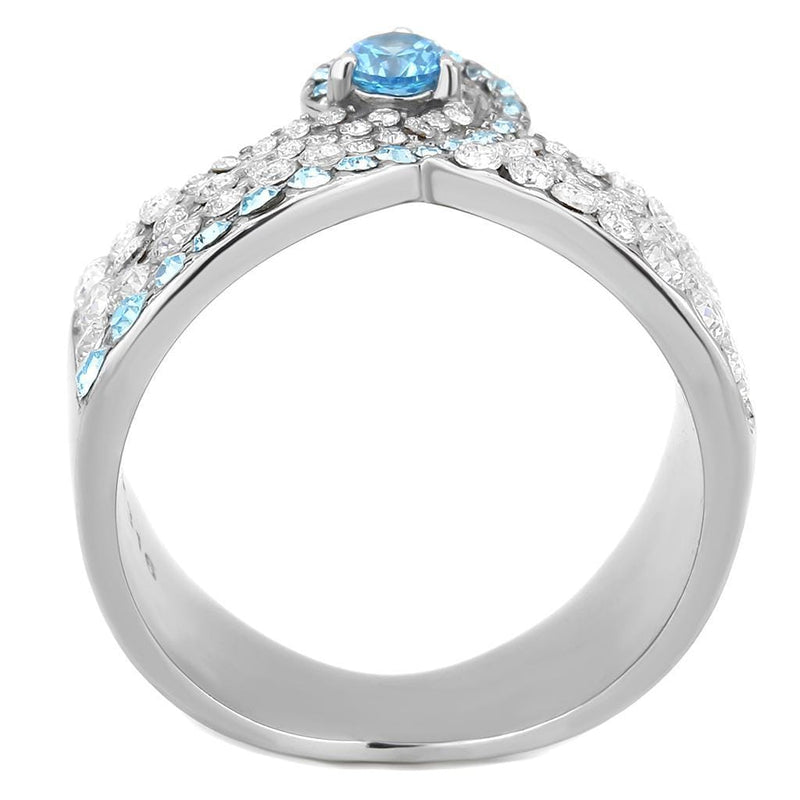 Rings For Women TK3572 No Plating Stainless Steel Ring with AAA Grade CZ