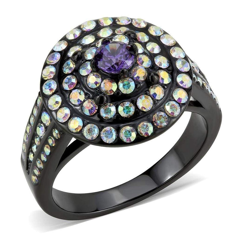 Rings For Women TK3580 Black - Stainless Steel Ring with Assorted