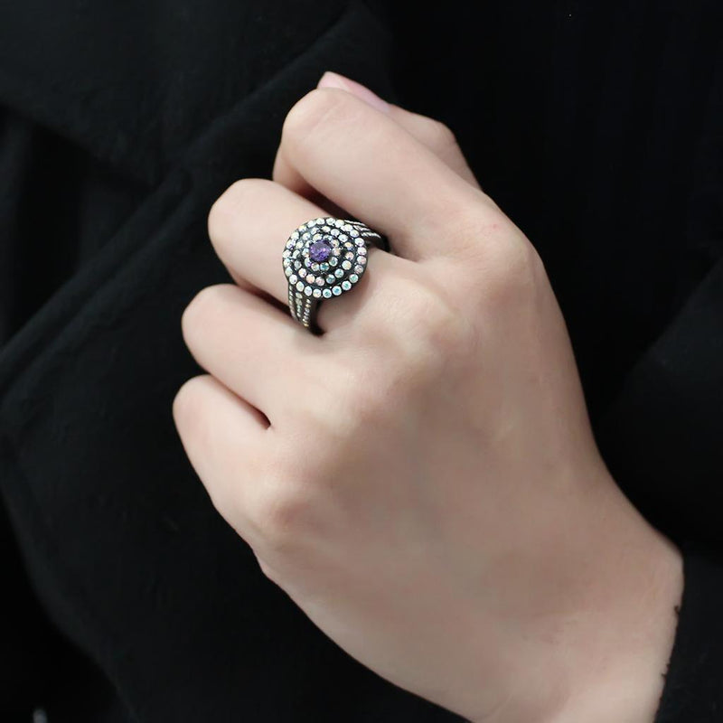 Rings For Women TK3580 Black - Stainless Steel Ring with Assorted