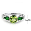 Silver Jewelry Rings Rings For Women TK3610 No Plating Stainless Steel Ring with Synthetic in Peridot Alamode Fashion Jewelry Outlet