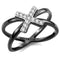 Rings For Women TK3635 Two-Tone Black - Stainless Steel Ring with CZ