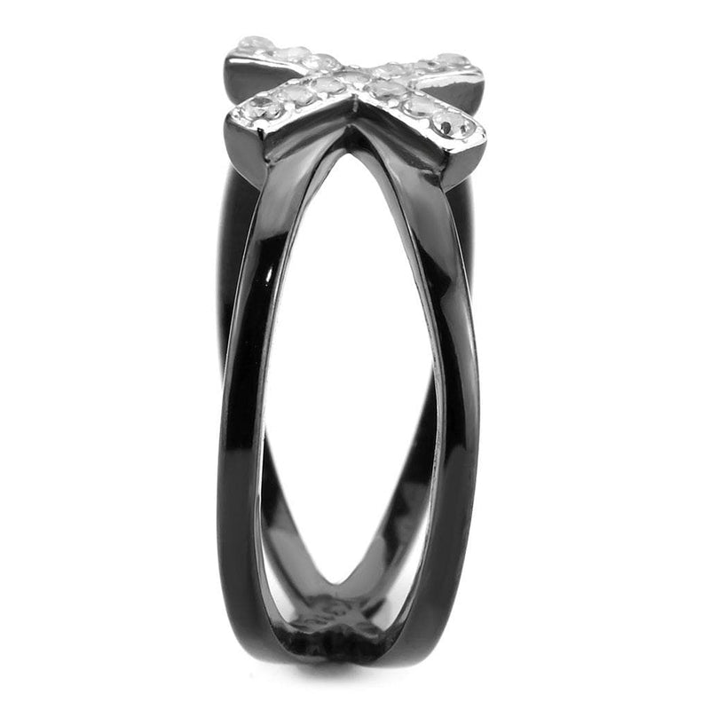 Rings For Women TK3635 Two-Tone Black - Stainless Steel Ring with CZ