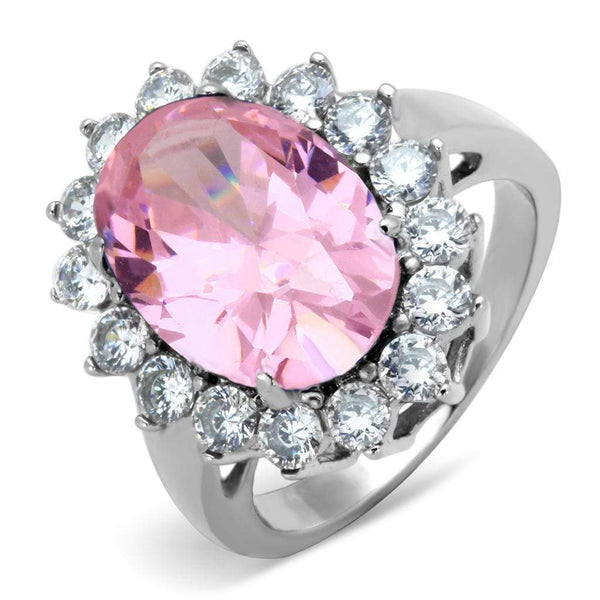 Rings For Women TK3676 Stainless Steel Ring with Synthetic in Rose