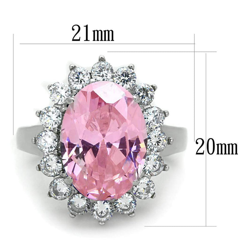 Rings For Women TK3676 Stainless Steel Ring with Synthetic in Rose