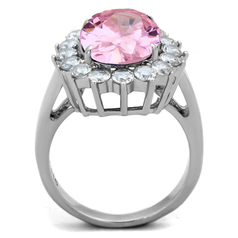 Rings For Women TK3676 Stainless Steel Ring with Synthetic in Rose