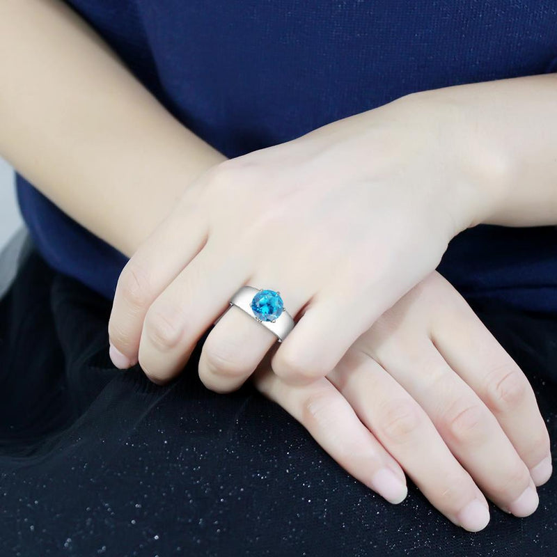 Silver Jewelry Rings Rings For Women TK52003 Stainless Steel Ring with Synthetic Alamode Fashion Jewelry Outlet