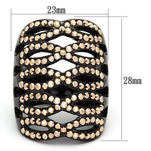 Silver Jewelry Rings Rings For Women TK979 Black - Stainless Steel Ring with Top Grade Crystal Alamode Fashion Jewelry Outlet