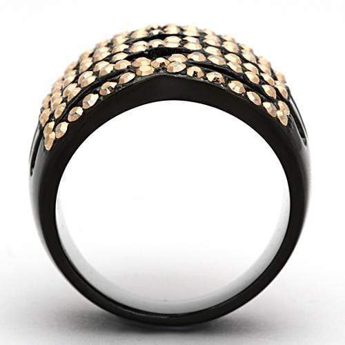 Rings For Women TK979 Black - Stainless Steel Ring with Top Grade Crystal