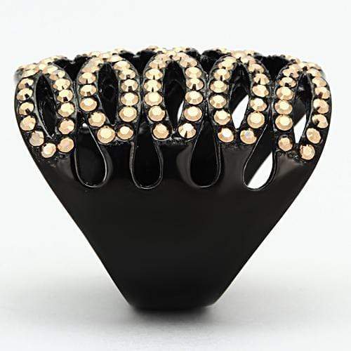 Rings For Women TK979 Black - Stainless Steel Ring with Top Grade Crystal