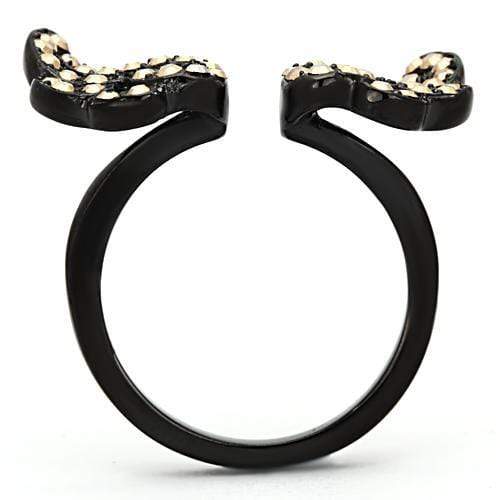 Rings For Women TK980 Black - Stainless Steel Ring with Top Grade Crystal