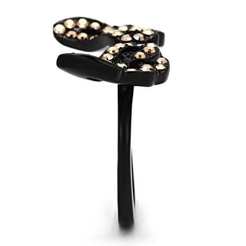Rings For Women TK980 Black - Stainless Steel Ring with Top Grade Crystal
