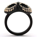 Rings For Women TK981 Black - Stainless Steel Ring with Top Grade Crystal