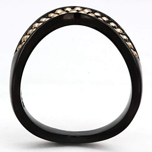 Rings For Women TK982 Black - Stainless Steel Ring with Top Grade Crystal