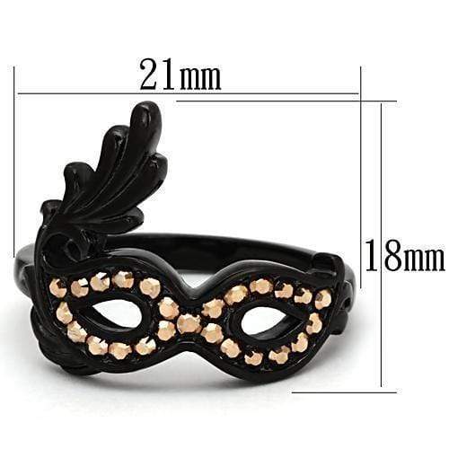 Silver Jewelry Rings Rings For Women TK983 Black - Stainless Steel Ring with Top Grade Crystal Alamode Fashion Jewelry Outlet