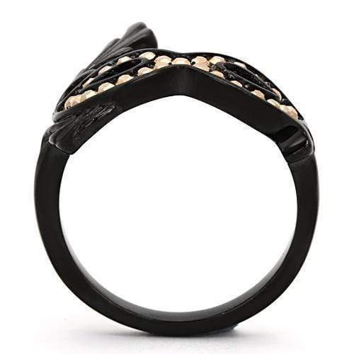 Rings For Women TK983 Black - Stainless Steel Ring with Top Grade Crystal