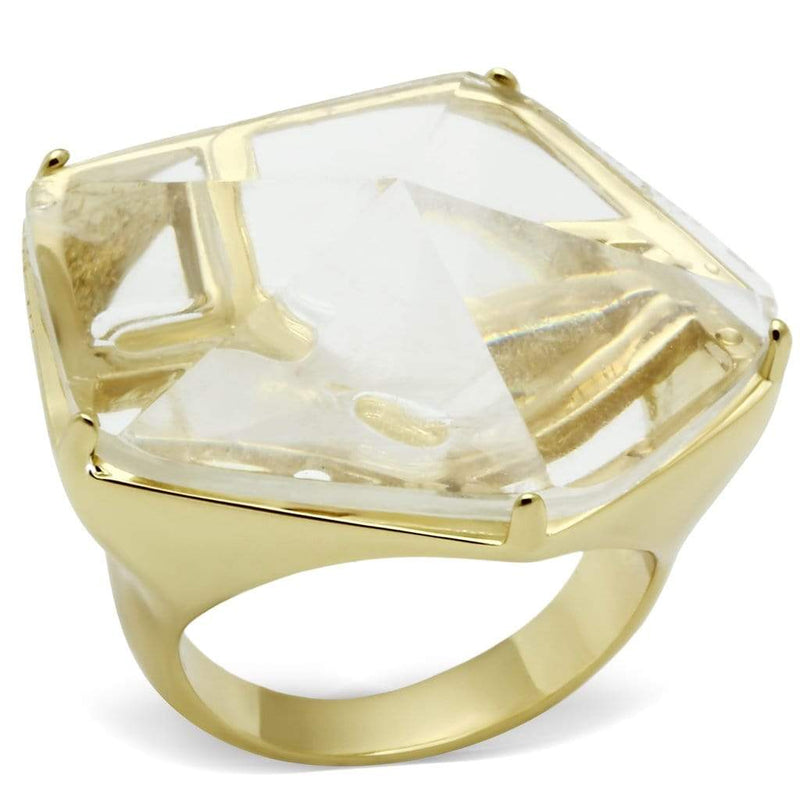 Rings For Women VL007 Gold Brass Ring with Synthetic