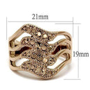 Rose Gold Band Rings 3W1196 Rose Gold - Brass Ring & CZ