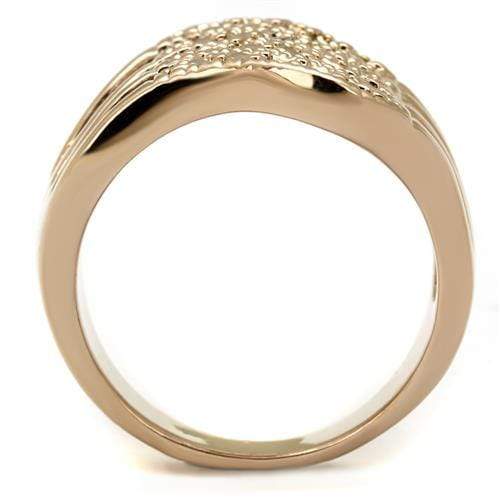 Rose Gold Band Rings 3W1196 Rose Gold - Brass Ring & CZ