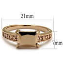 Silver Jewelry Rings Rose Gold Band Rings 3W1197 Rose Gold - Brass Ring & CZ Alamode Fashion Jewelry Outlet