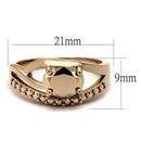 Rose Gold Band Rings 3W1198 Rose Gold - Brass Ring & CZ