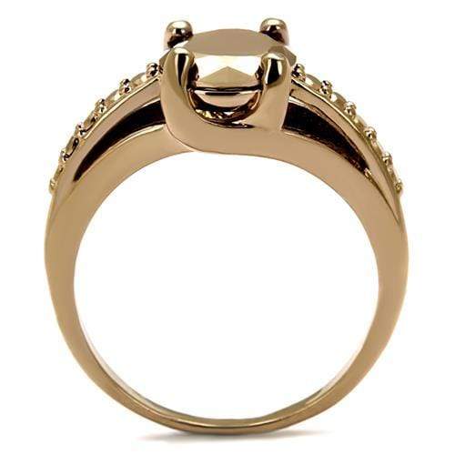 Rose Gold Band Rings 3W1199 Rose Gold - Brass Ring & CZ