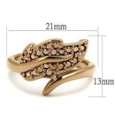 Rose Gold Band Rings 3W1200 Rose Gold - Brass Ring & CZ