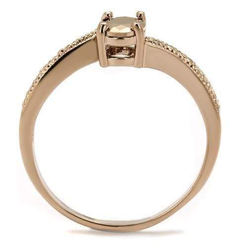 Rose Gold Band Rings 3W1201 Rose Gold - Brass Ring & CZ