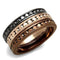 Rose Gold Band Rings 3W1208 Rose Gold & & Light coffee Brass Ring with Crystal