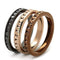 Rose Gold Band Rings 3W1208 Rose Gold & & Light coffee Brass Ring with Crystal