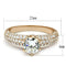 Rose Gold Band Rings 3W1254 Rose Gold Brass Ring with AAA Grade CZ