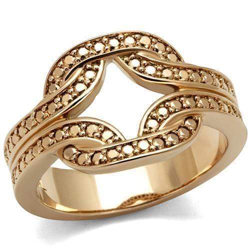Rose Gold Band Rings 3W1336 Rose Gold - Brass Ring & CZ