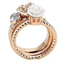 Rose Gold Band Rings 3W1490 Rose Gold Brass Ring with Synthetic