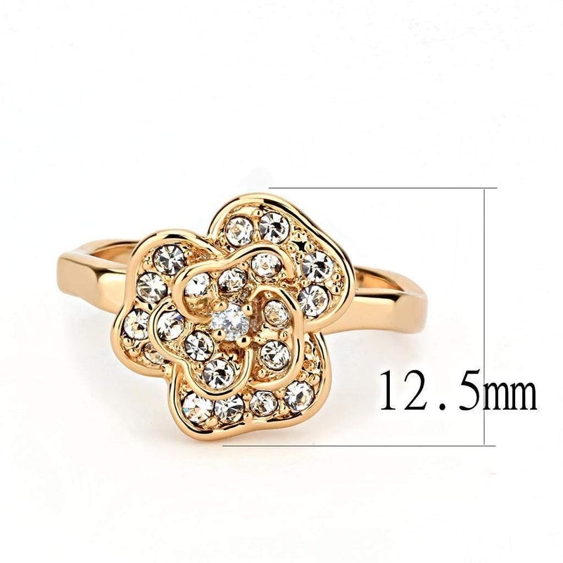 Rose Gold Band Rings 3W1491 Rose Gold Brass Ring with Top Grade Crystal