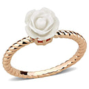 Rose Gold Band Rings 3W1492 Rose Gold Brass Ring with Synthetic