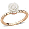 Rose Gold Band Rings 3W1492 Rose Gold Brass Ring with Synthetic