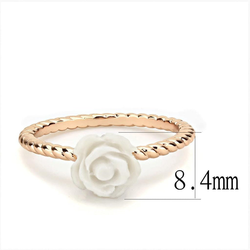 Rose Gold Band Rings 3W1492 Rose Gold Brass Ring with Synthetic