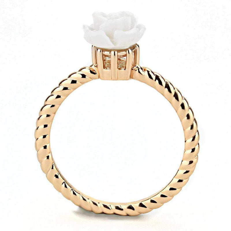 Rose Gold Band Rings 3W1492 Rose Gold Brass Ring with Synthetic