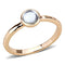 Rose Gold Band Rings 3W1493 Rose Gold Brass Ring with Synthetic in Aquamarine