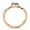 Rose Gold Band Rings 3W1493 Rose Gold Brass Ring with Synthetic in Aquamarine