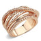 Rose Gold Band Rings 3W1586 Rose Gold Brass Ring with AAA Grade CZ