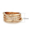 Rose Gold Band Rings 3W1586 Rose Gold Brass Ring with AAA Grade CZ