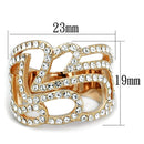 Rose Gold Band Rings 3W733 Rose Gold Brass Ring with Top Grade Crystal