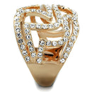 Rose Gold Band Rings 3W733 Rose Gold Brass Ring with Top Grade Crystal