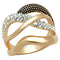 Rose Gold Band Rings 3W737 Rose Gold Brass Ring with Top Grade Crystal